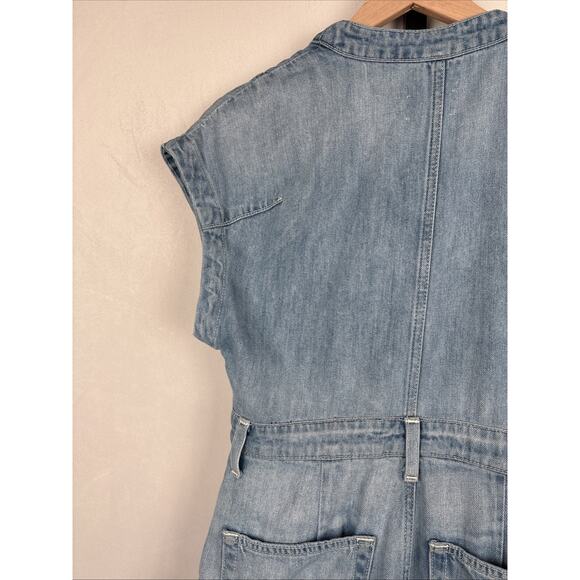 Etica Sky Blue V-Neck Denim Jumpsuit - Picture 9 of 13